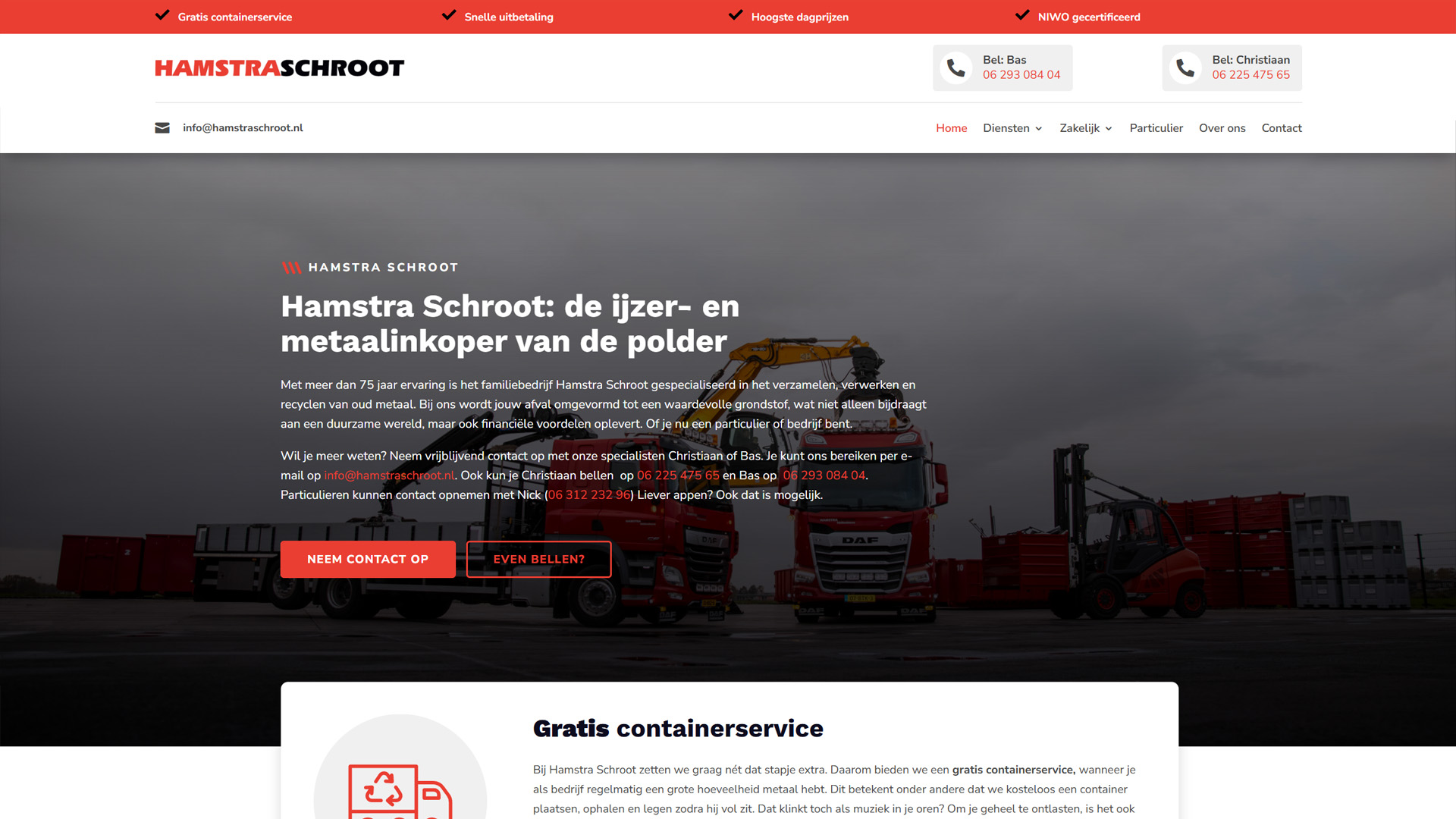 - LOEQ Portfolio slider image Hamstra Schroot | Website laten maken bij LOEQ
