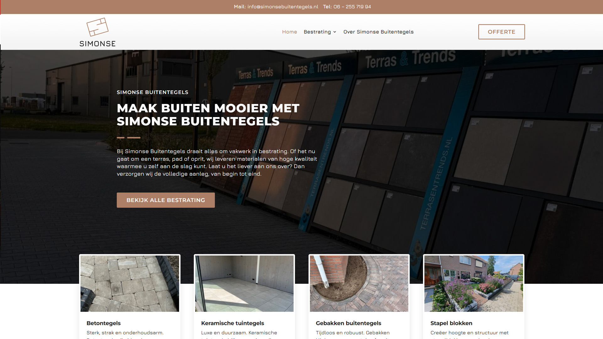 - LOEQ Portfolio slider image Simonse Buitentegels | Website laten maken bij LOEQ