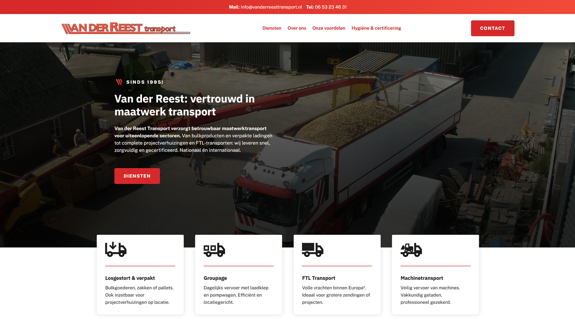 - LOEQ Portfolio slider image Van der Reest Transport | Website laten maken bij LOEQ